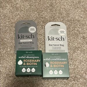 Kitsch Rosemary & Biotin Solid Shampoo and Conditioner with Bar Saver Bags